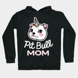 Pit Bull Mom Unicorn Dog Owner Retro Dog Mother Hoodie